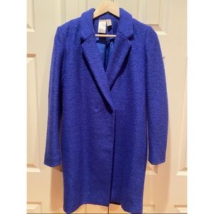 New Royal Blue Teddy Trench Coat